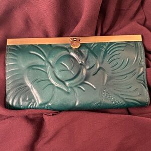 Patricia Nash Elegant Green Embossed Wallet